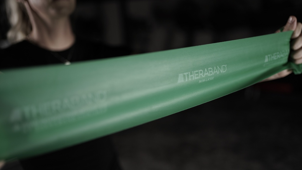 Theraband latexvrij 22 m zwaar - groen 