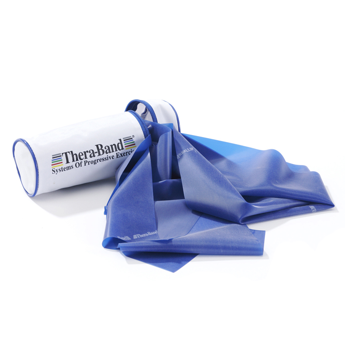 Theraband 2,5 m in tasje zeer zwaar - blauw