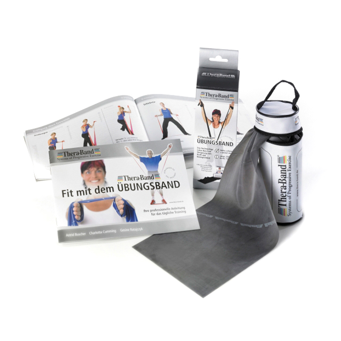 Theraband 2,5 m in tasje spec. zwaar - zwart