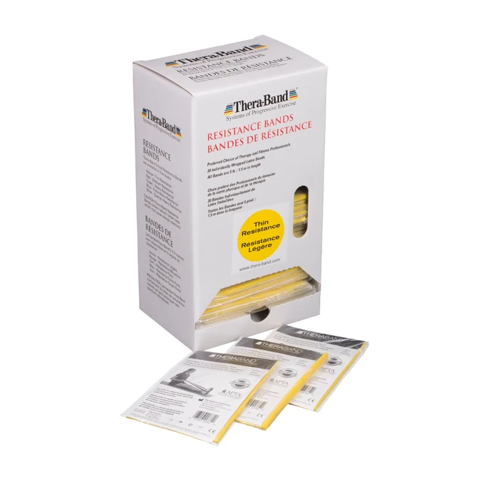 Theraband Oefenband dispenser 30 x 1,5 m licht - geel