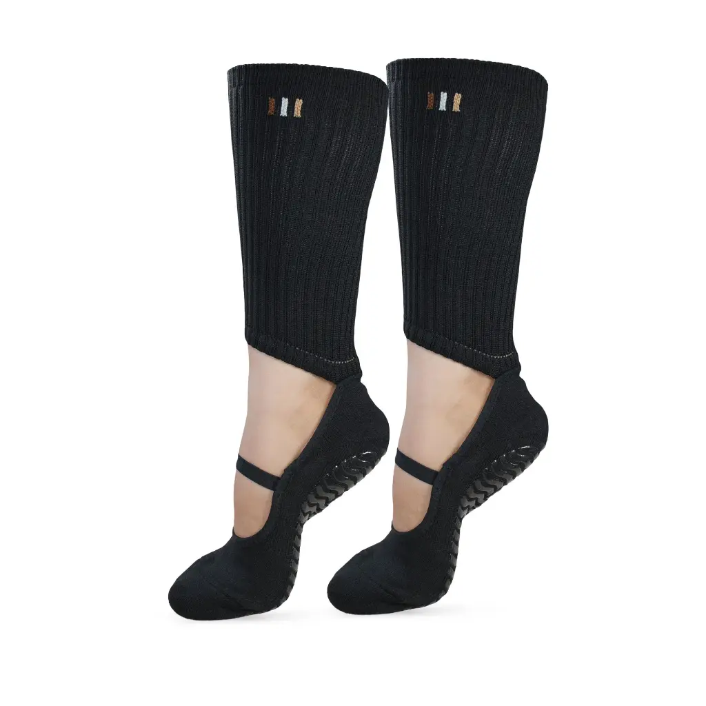 [BH-10139] BAHE STUDIO GRIPPY BARRE SOCKS ANTHRACITE