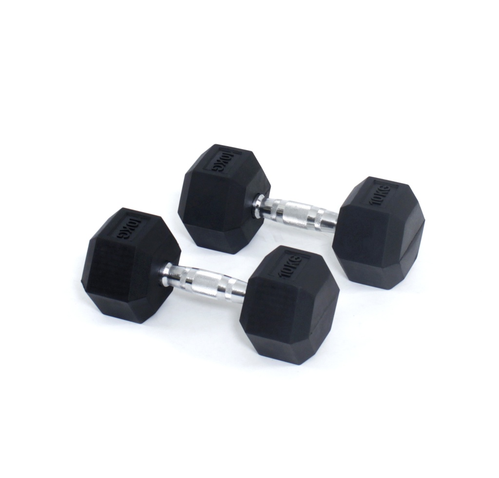 [811210] Core Power Rubber Hex Dumbbells - 10 kg