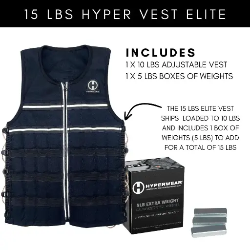 [511012+511080] Hyper Vest ELITE L - 15 lbs (6,75 kg) met boosterpack