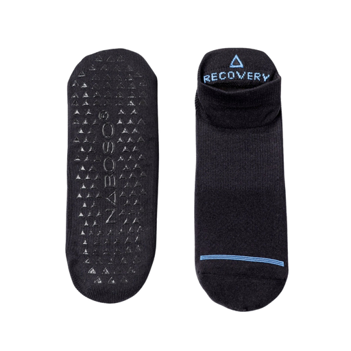 [nab344] Naboso Black Ankle  Socks with Grips - XLarge