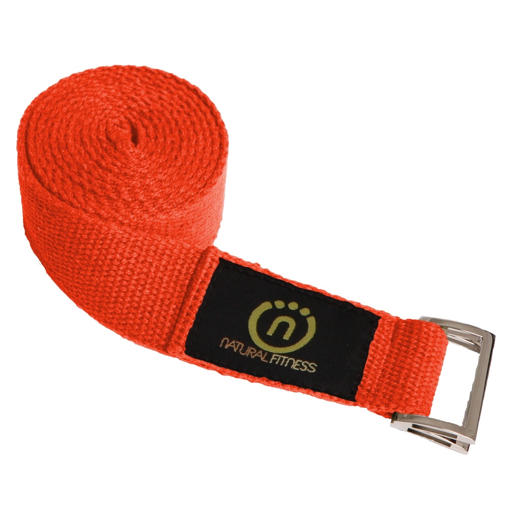 [llysh8f] Yoga Strap 2,44m (hennep) - oranje/rood