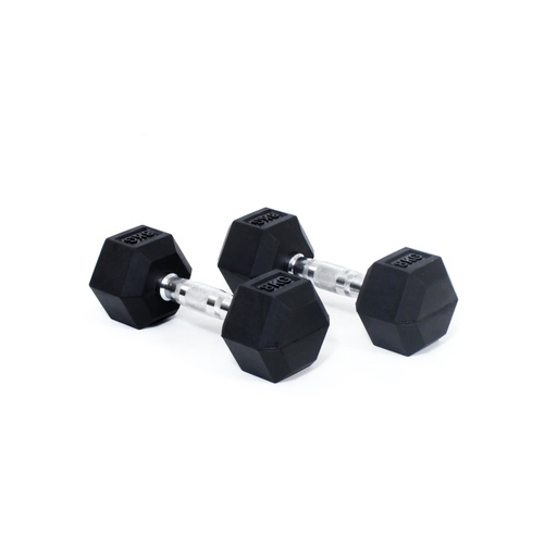 [811208] Core Power Rubber Hex Dumbbells - 8 kg (per paar)