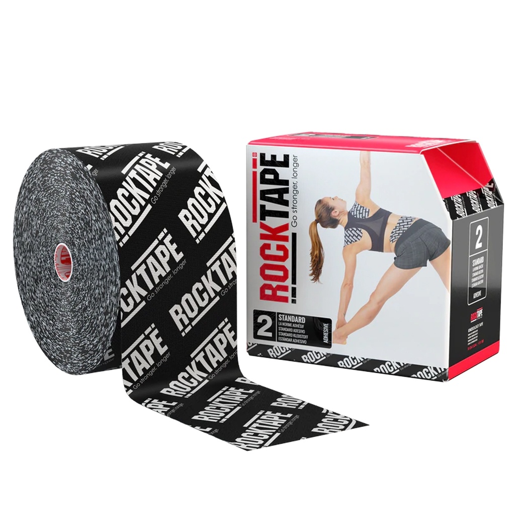 [rt21583] RockTape (10cm x 32m) zwart logo
