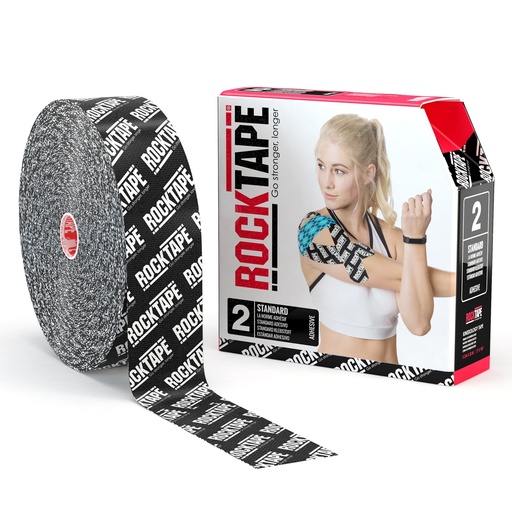 [rt21590] RockTape (5cm x 32m) zwart logo