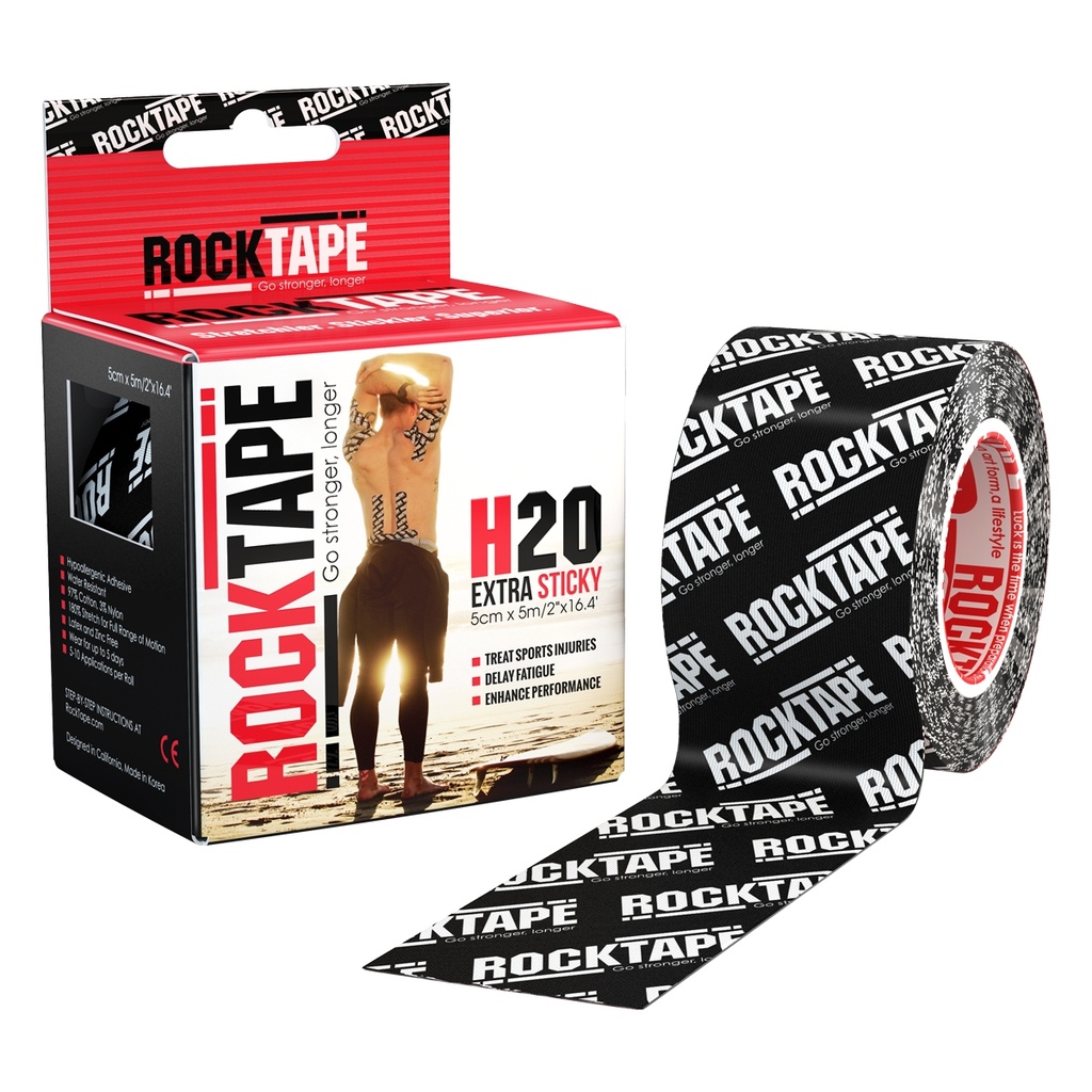 [rt21617] Rocktape H2O (5cm x 5m) zwart logo
