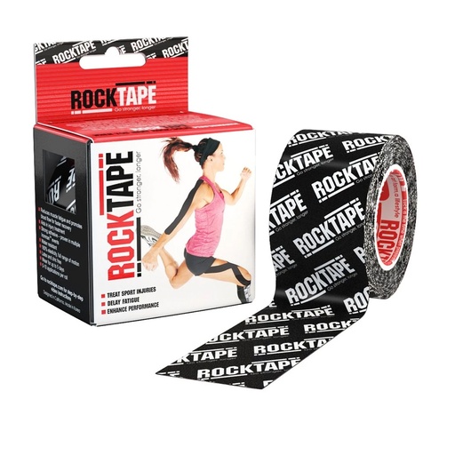 [rt21619] RockTape (5cm x 5m) zwart logo